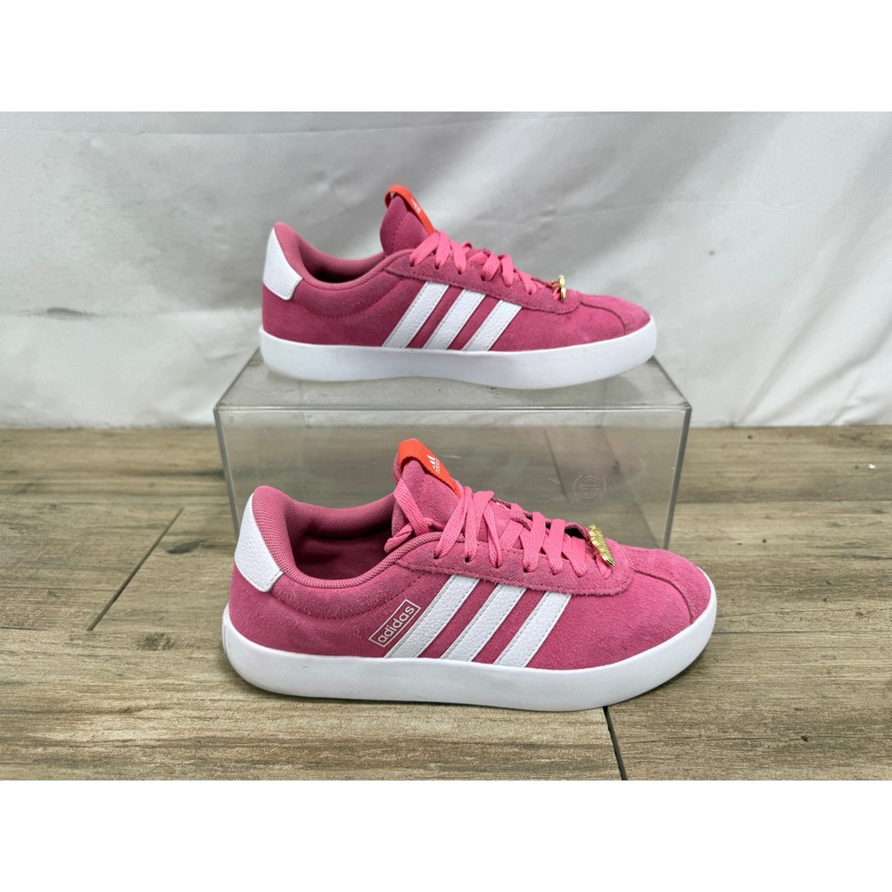 Adidas VL Court 3.0 Pink Suede Sneakers Womens Size 7 Low Top ID8813